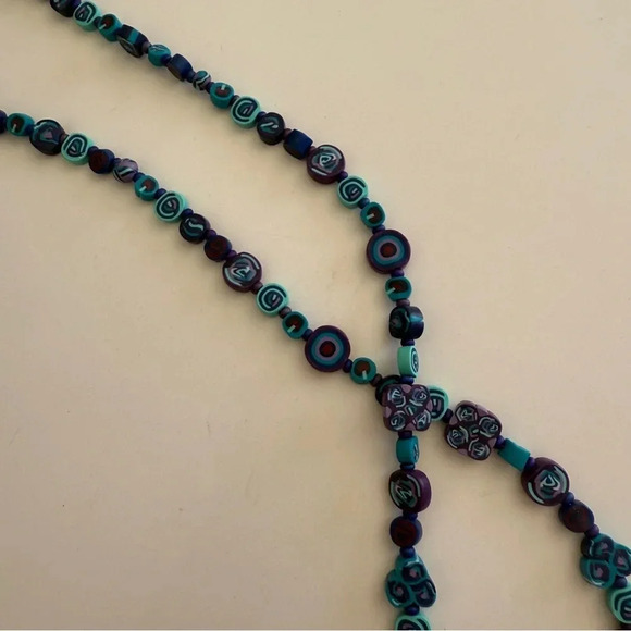 Clay Beaded Necklace- Long strand- Handmade- Clay beads - Picture 5 of 7